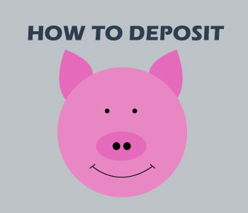 piggy bank and depositing