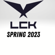 lck spring logo along with the team logos of t1, kt rolster, sandbox gaming and dwg kia